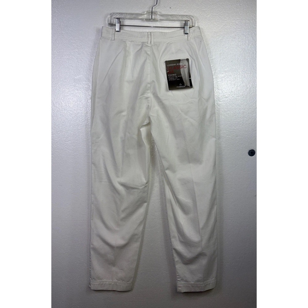 Liz Claiborne Jeans Womens 12 White Chino Classic fit Curved hip Straight leg